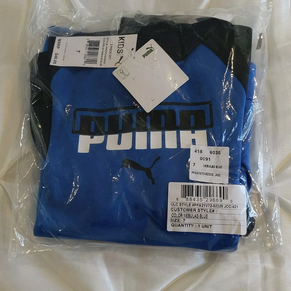 Blue and Black Puma Kids 2 piece set nebulas 421 size 7 - Picture 2 of 6